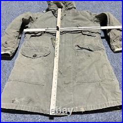 M1947 Parka Adult Medium Jacket Korean War Mens Sateen Green withLiner FLAWS