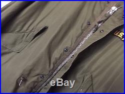 M1951 Parka Shell Korean War Us Army Patch Jacket Small Vtg Vintage Od Green
