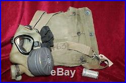 M9A1 Gas Mask U. S. G. I. Korean War Era Collectible with Bag & Anti-Dim Cloth