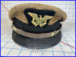 MILITARY SEA TRANSPORTATION Officer Visor Cap Transitional MSTS US NAVY Nudelman