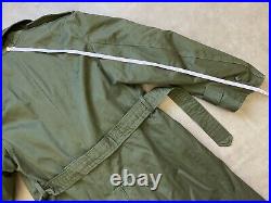 Medium short us army overcoat od7 wool liner 50s korean war trench coat belt