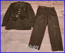 Men's Korean War US Army Officers Uniform Sz M 1950s Tunic Jacket & Pants