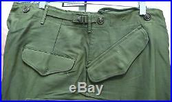 Men's Trousers Field Pants Od Green M-1951 Korean War Era Long Large Nwot