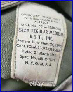 Military Vintage Overcoat Field OD-7 M-1950A 5 Star General 1951 Korean War