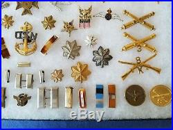 Military insignia lot, 1900 thru Korean war era