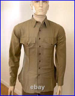 Mint Unused Ww2 Usmc Marine Corps Khaki M-1927 Khaki Cotton Summer Shirt Size 2