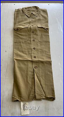 Mint Unused Ww2 Usmc Marine Corps Khaki M-1927 Khaki Cotton Summer Shirt Size 2