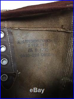 NOS Korean War WW2 M1948 1951 Brown Leather Combat Jump Boots 8 1/2 D MINT