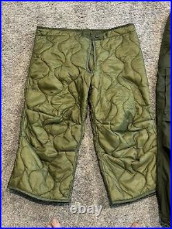 NOS M-1951 Arctic Trouser Shell Wind Pants & Liner, Cold Weather Nylon Medium