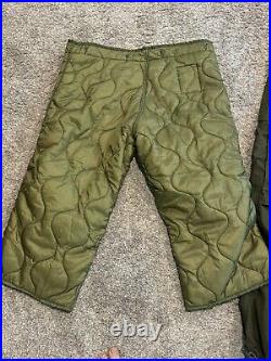 NOS M-1951 Arctic Trouser Shell Wind Pants & Liner, Cold Weather Nylon Medium