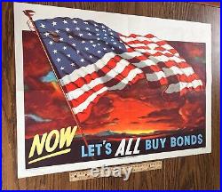 NOW LETS ALL BUY BONDS Rare Korean War Propaganda Original Poster 1950 Garry Orr