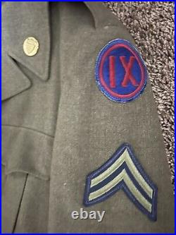 Named! 1951 dated 2ID Indianhead U. S. Army jacket, shirt, pants, belt & tie