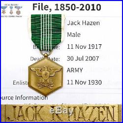 Named Legion Of Merit Army Commendation Medal Ww2 Korean War Lt Col Jack R Hazen