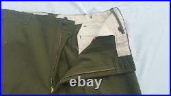 New Old Stock Korean War M-1951 Wool Od Field Trousers Medium Regular Zipper Fly