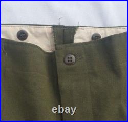 New Old Stock Korean War M-1951 Wool Od Field Trousers Medium Regular Zipper Fly