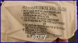 New Old Stock Korean War Og 108 Wool Od Field Trousers Small Regular Jj 988