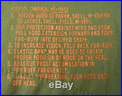 New genuine Real fur vintage Korean war M1951 Fishtail parka Hood, M51/M65, MODS