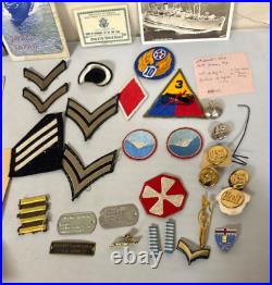 Nice Collection Of Military Memorabilia Korean War 1950's, Ranking Badges