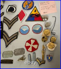 Nice Collection Of Military Memorabilia Korean War 1950's, Ranking Badges