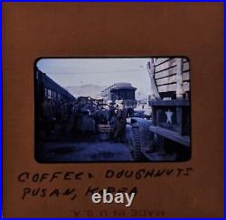 ORIGINAL 1950's Korean War Slide 35mm Kodachrome Coffee & Donuts Pusan, Korea