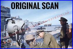 ORIGINAL 1950's Korean War Slide 35mm Kodachrome Red Border U. S. S. Kidd Captain