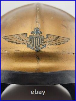 ORIGINAL H-4 Flight Helmet Gentex Large with Liner 1950s US Navy Korean War F9F