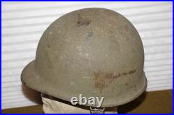 Original 1950's Era U. S. Army Rear Seam M1 Helmet withChinstraps & Named Liner