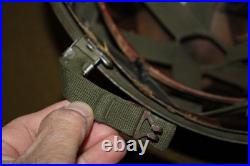 Original 1950's Era U. S. Army Rear Seam M1 Helmet withChinstraps & Named Liner