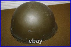 Original 1950's Era U. S. Army Rear Seam M1 Helmet withChinstraps & Named Liner