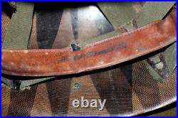 Original 1950's Era U. S. Army Rear Seam M1 Helmet withChinstraps & Named Liner