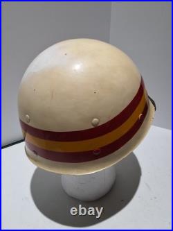 Original 1950's Korea USMC MP M-1 Helmet Liner Painted for Military Police withEGA