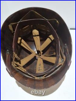 Original 1950's Korea USMC MP M-1 Helmet Liner Painted for Military Police withEGA