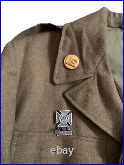 Original 1951 US Army Uniform Dress Jacket Pants Size 38R Two Pockets 100% Wool