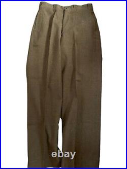 Original 1951 US Army Uniform Dress Jacket Pants Size 38R Two Pockets 100% Wool