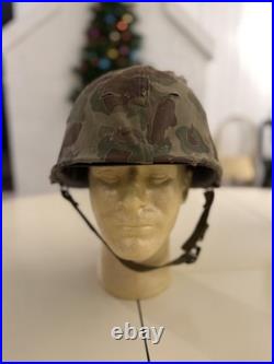Original 1953 Korean War frogman helmet! Original blue anchor helmet cover