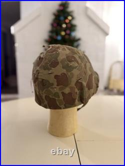 Original 1953 Korean War frogman helmet! Original blue anchor helmet cover