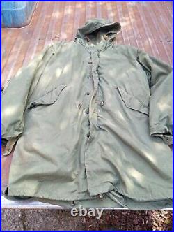 Original 1956 dated M51 US fishtail Parka MOD with Liner MEDIUM NO hood insert