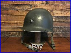 Original As Found Late Wwii/ Korean War Us M1 Front Seam Helmet Lt Colonel