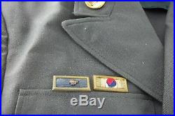 Original ID'd Korean War Uniform, 1st Cavalry, 2nd Armored Division Pins Patches