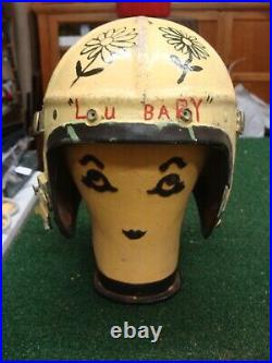 Original KOREAN WAR GENTEXITE US Jet Pilot Flight Helmet FOLK ART MUST SEE