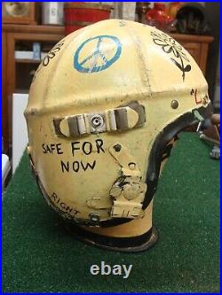 Original KOREAN WAR GENTEXITE US Jet Pilot Flight Helmet FOLK ART MUST SEE