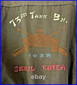 Original KOREAN WAR U. S. Army 73rd TANK Battalion JACKET. Designation on Back