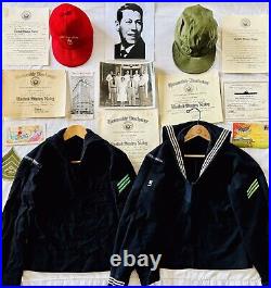 Original Korea Vietnam War Us Navy Corpsman Lot Patch Uniforms Photo Theater Hat