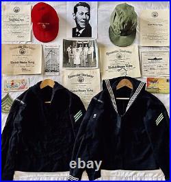 Original Korea Vietnam War Us Navy Corpsman Lot Patch Uniforms Photo Theater Hat