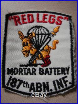 Original Korean War 187th AB Infantry RED LEGS Mortar Battery Pocket Patch