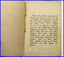 Original Korean War Chinese Produced Propaganda Booklet For US Troops RARE