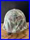 Original Korean War EGA Stamped USMC M1 Helmet With Blue Anchor Camo Cover