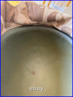 Original Korean War EGA Stamped USMC M1 Helmet With Blue Anchor Camo Cover