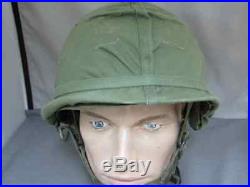 Original Korean War Era M1C Airborne Paratrooper helmet with green issue cover