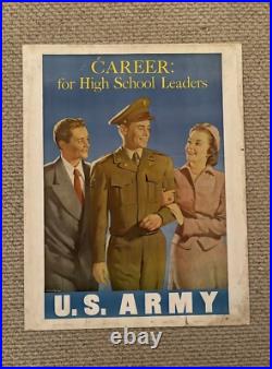 Original Korean War Poster Career For High School Leaders US Army 22x28